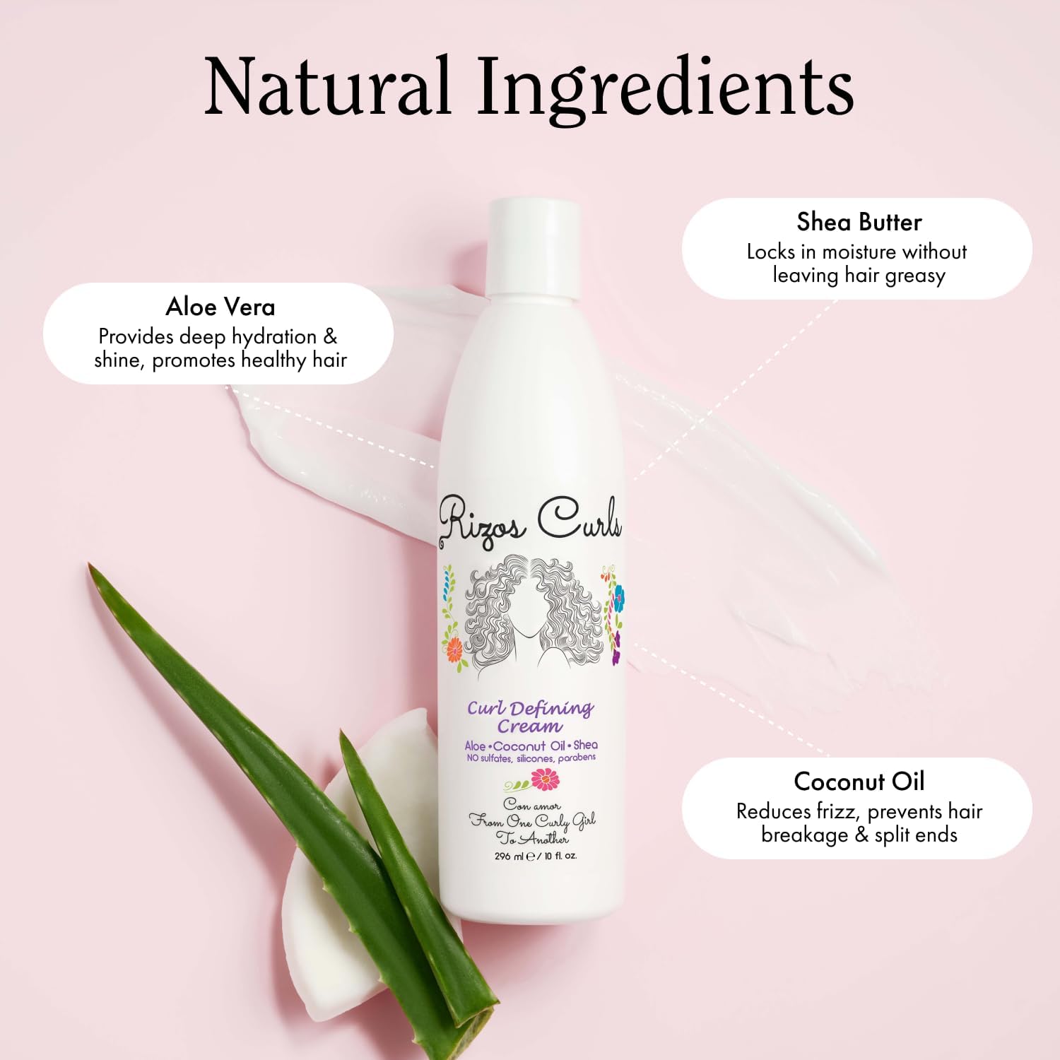 Rizos Curls jar open with visible product demonstrating creamy, moisture-rich consistency