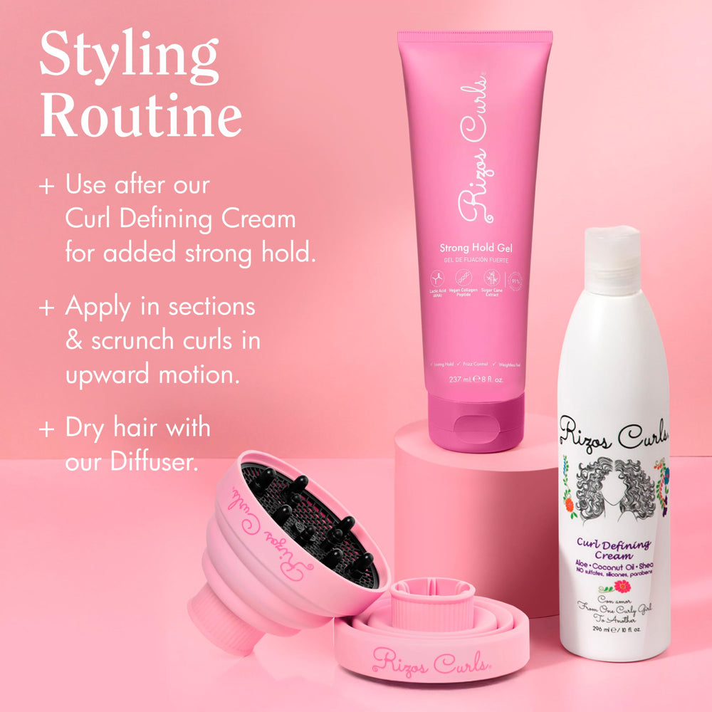 Rizos Curls label close-up highlighting lactic acid and peptides