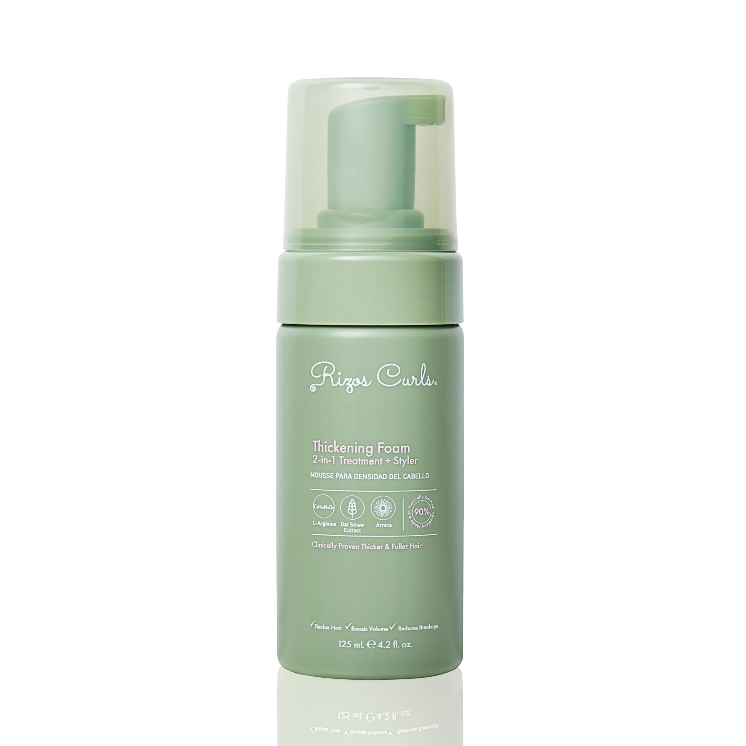 Rizos Curls front packaging showing product and volume benefit