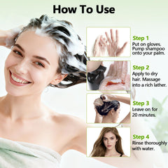RKQNIER applied to dry hair showing easy home-use color benefit