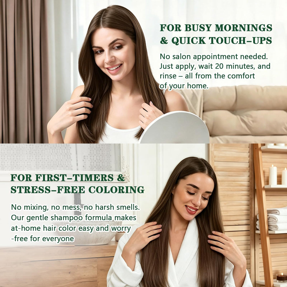 RKQNIER shampoo rinsing in shower showing quick 20-minute process benefit