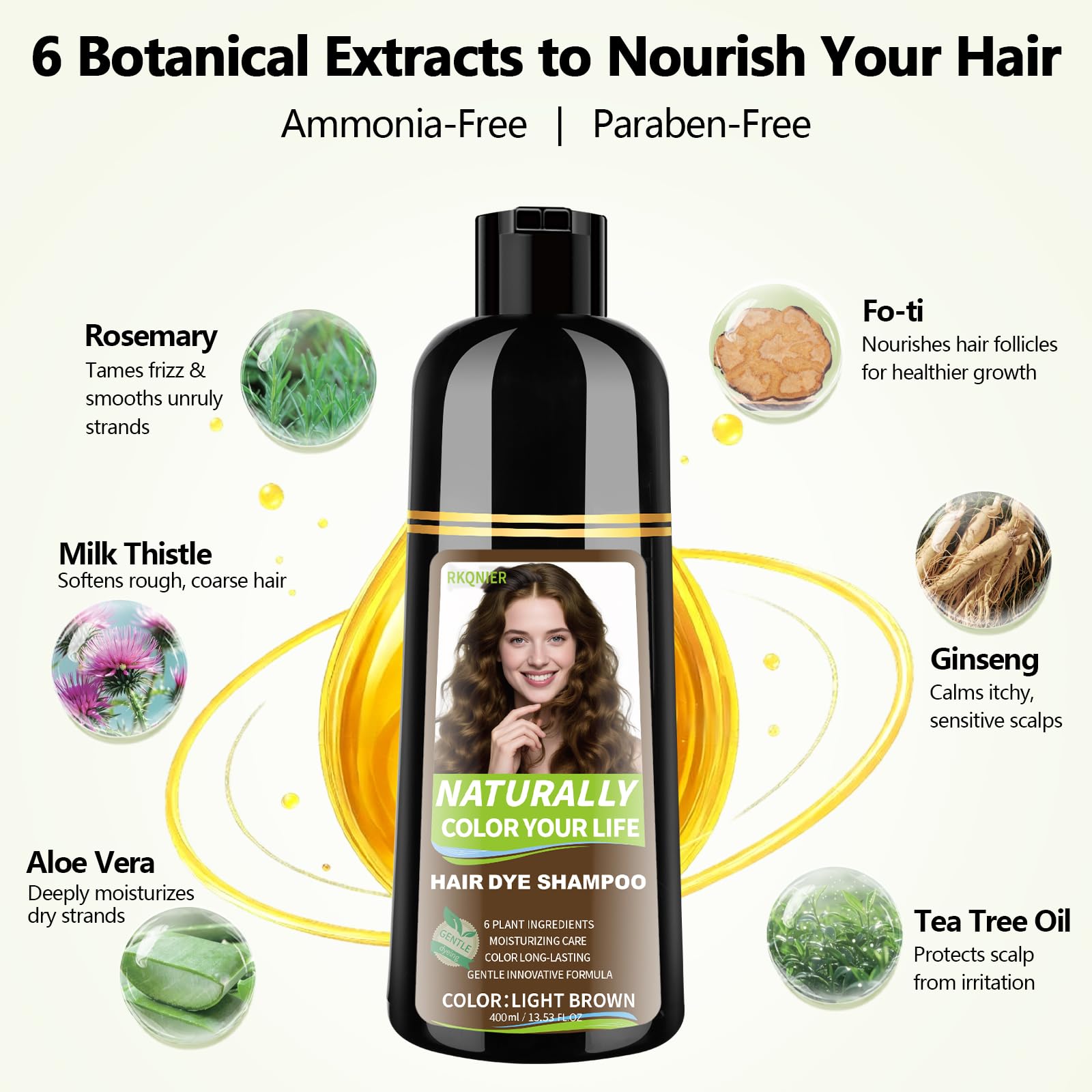 RKQNIER shampoo lather texture demonstrating gentle cleansing benefit