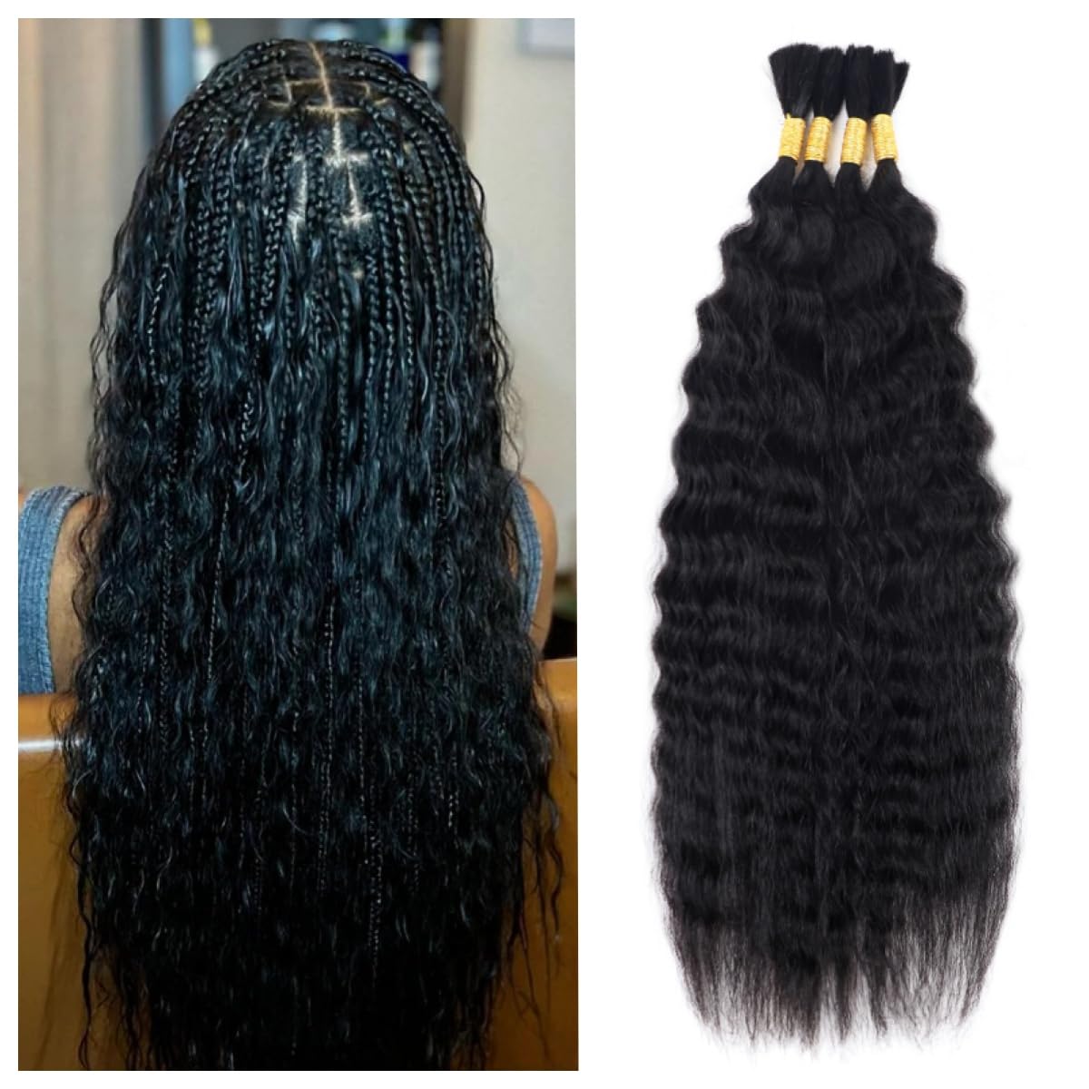 RLHAIR front packaging showing four 25g bundles, clear product presentation and benefit