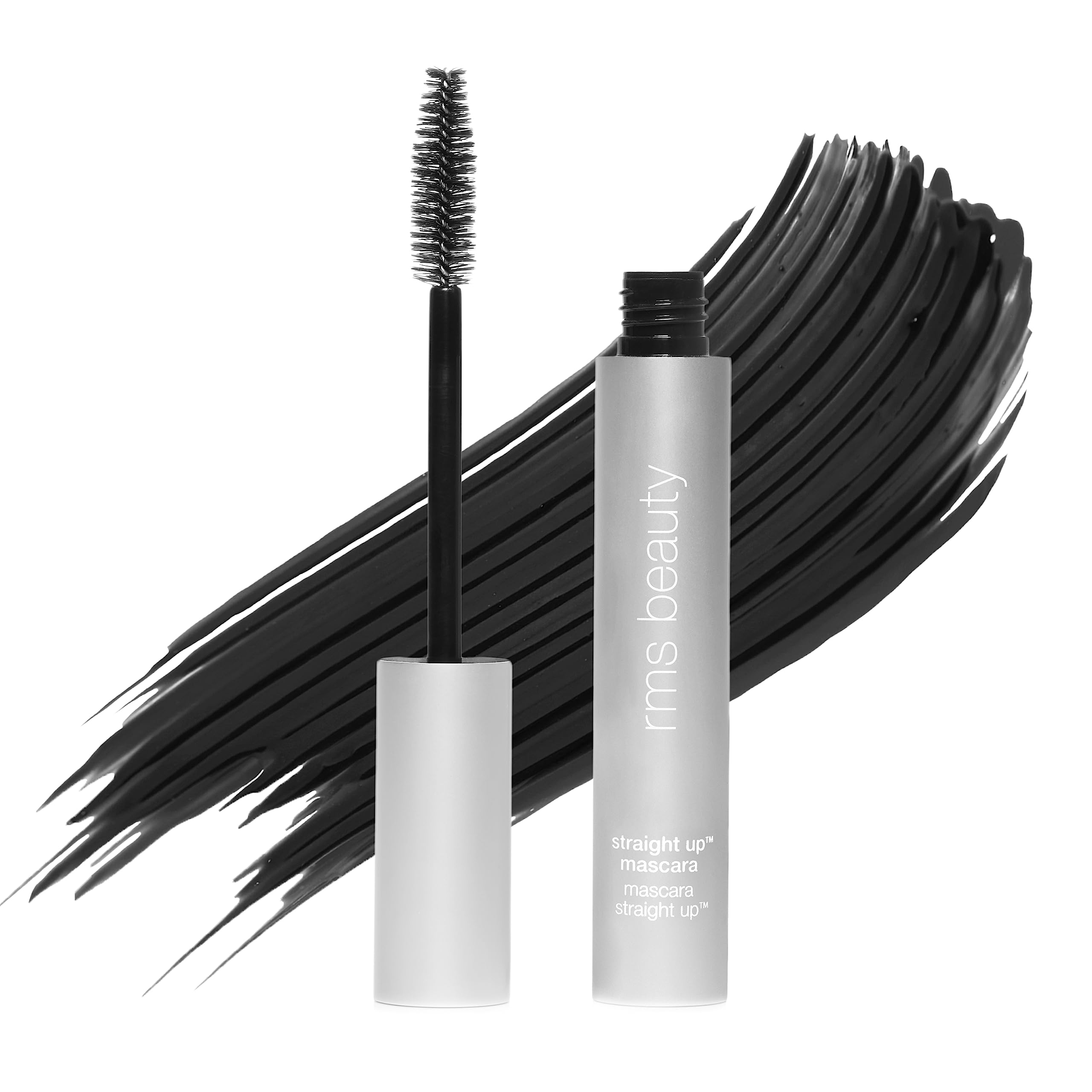 RMS Beauty front shot of mascara tube showing compact design and easy grip