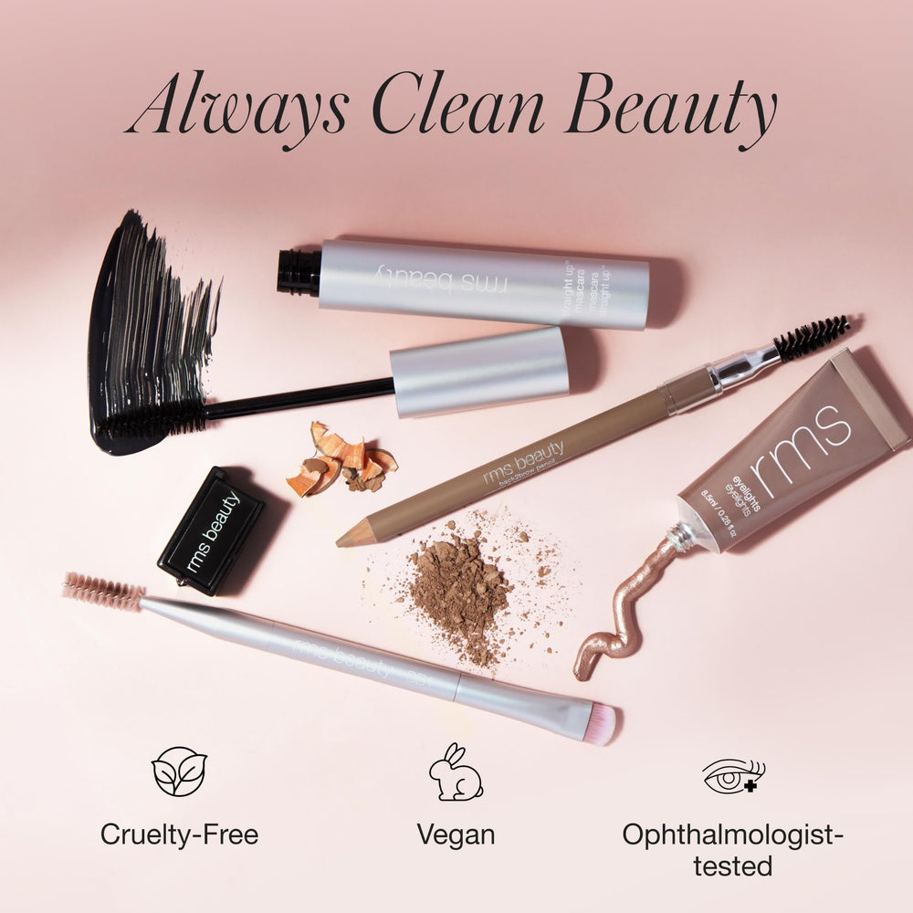 RMS Beauty ingredients label closeup emphasizing clean, vegan formulation