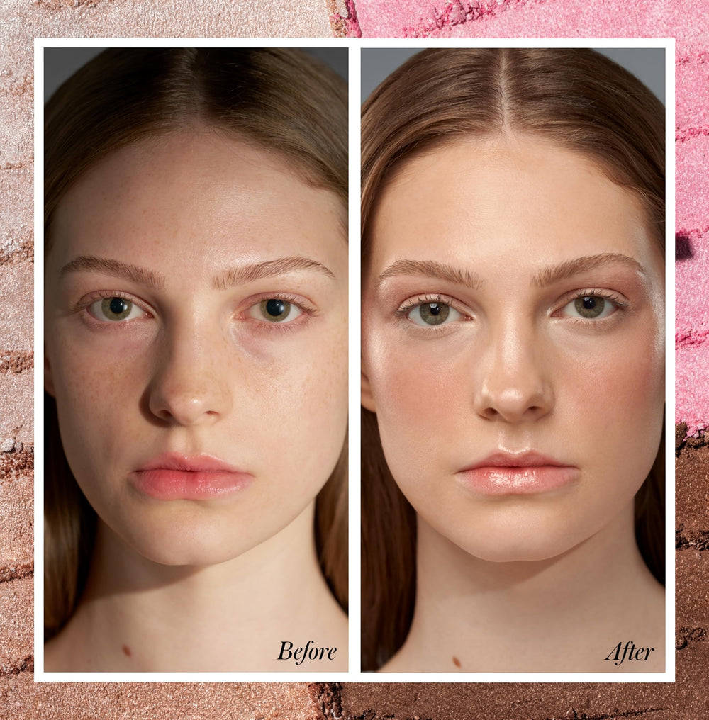 RMS Beauty palette applied to cheekbones for natural lit-from-within benefit