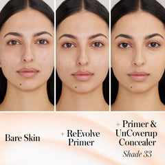 RMS Beauty applied on cheek to show smoother surface and makeup-ready base