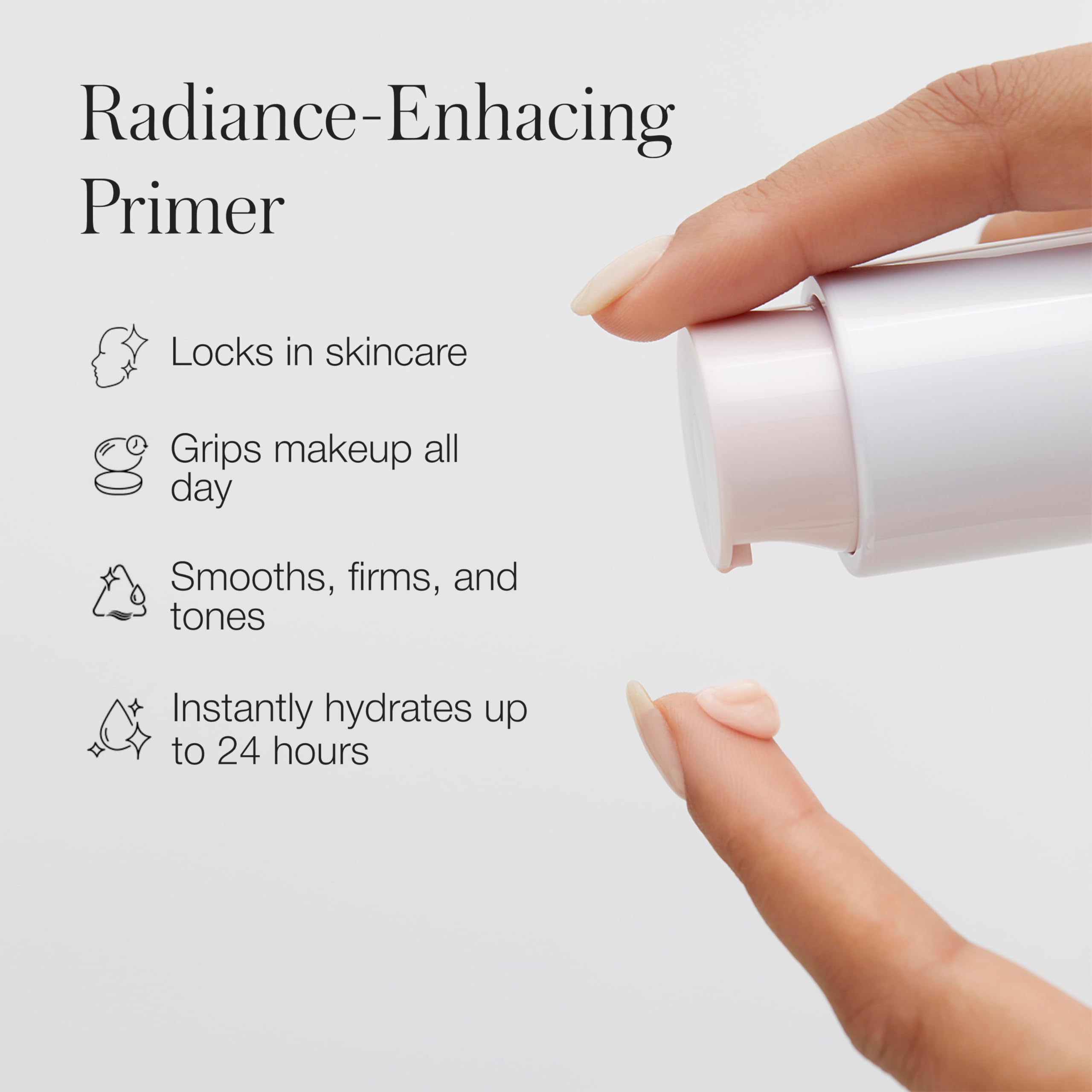 RMS Beauty pump dispenser close-up highlighting precise, mess-free dispensing