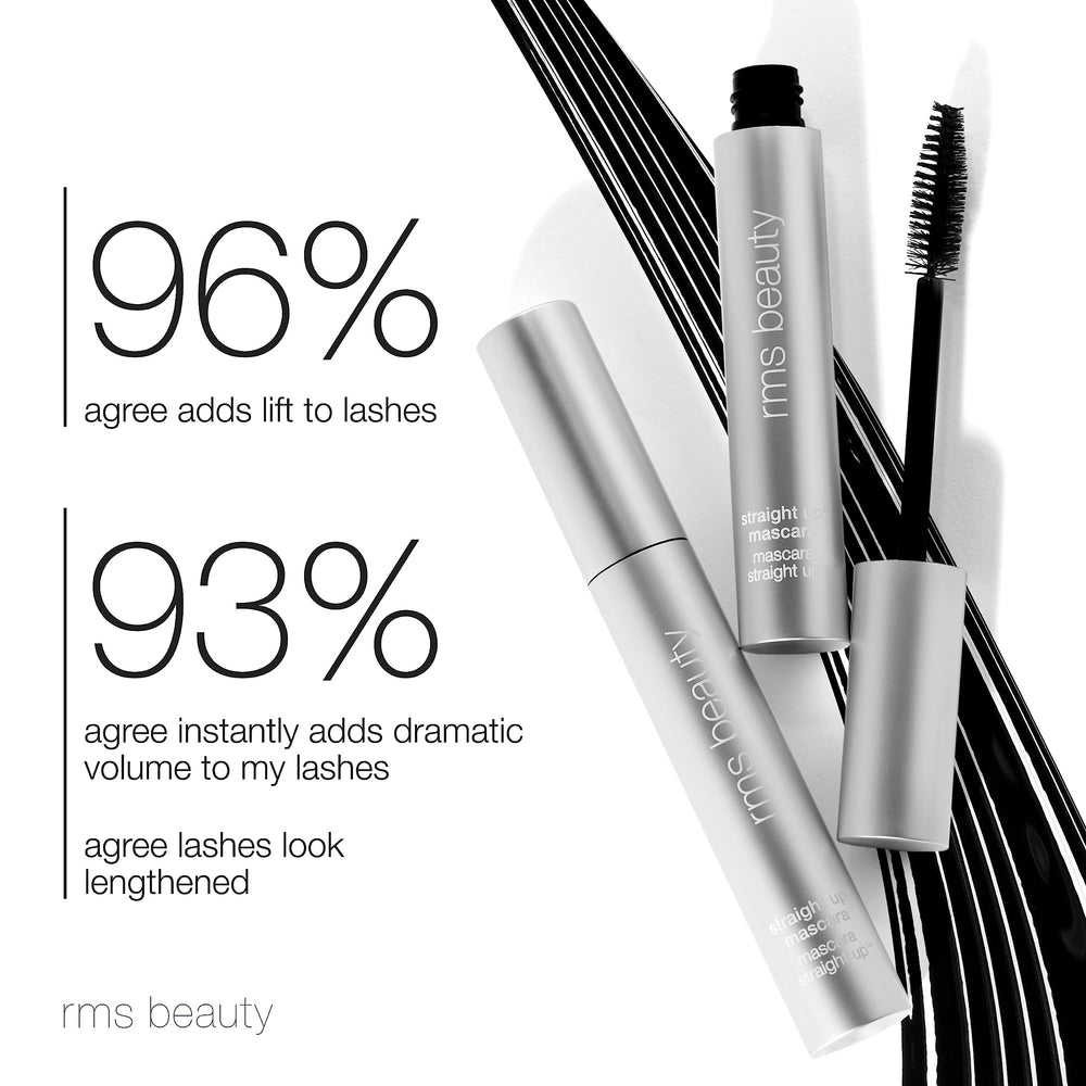 RMS Beauty swatch on hand showing rich black pigment and buildable finish