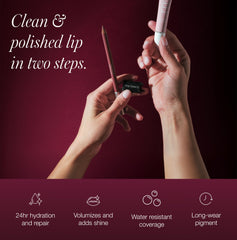rms beauty texture swatches of pencil and gloss showing creamy finish and true color