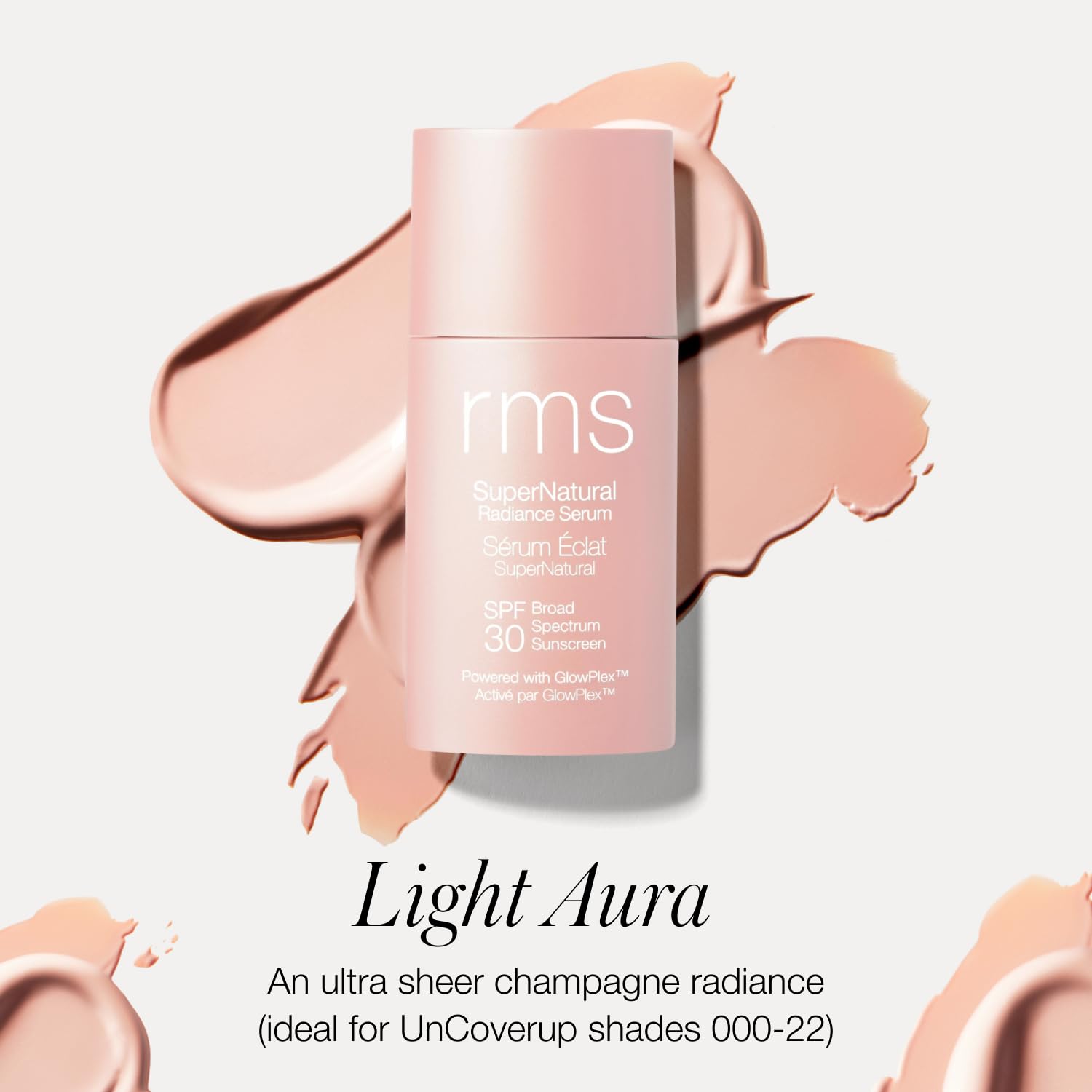 RMS Beauty tinted swatch on skin demonstrating color correction and glow