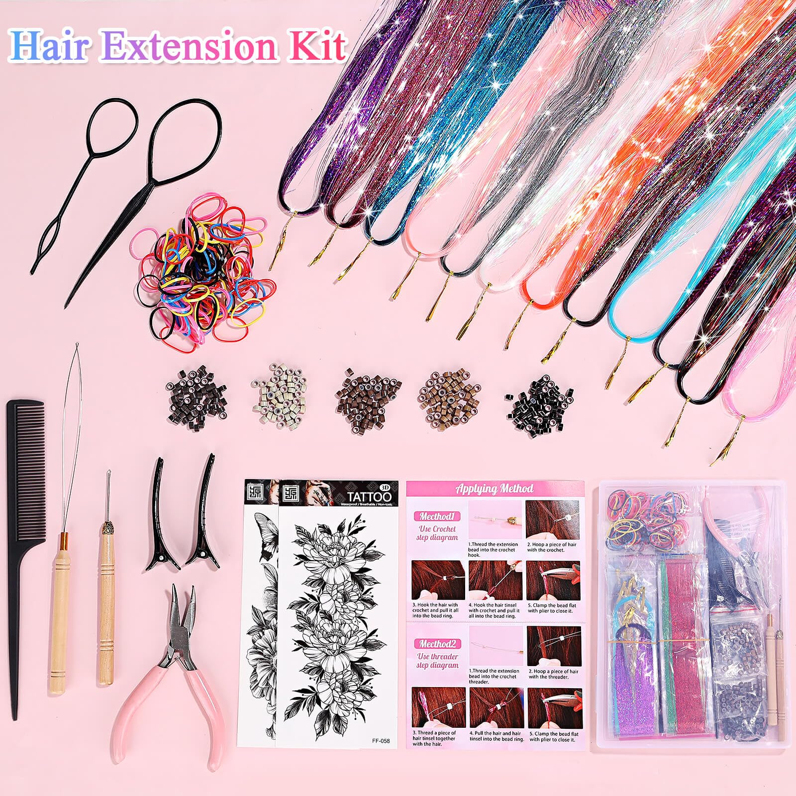 ROADPLUM long tinsel strands beside ruler showing 48-inch length for custom cuts