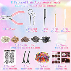 ROADPLUM kit tools laid out including crochet hook pliers beads for neat installs