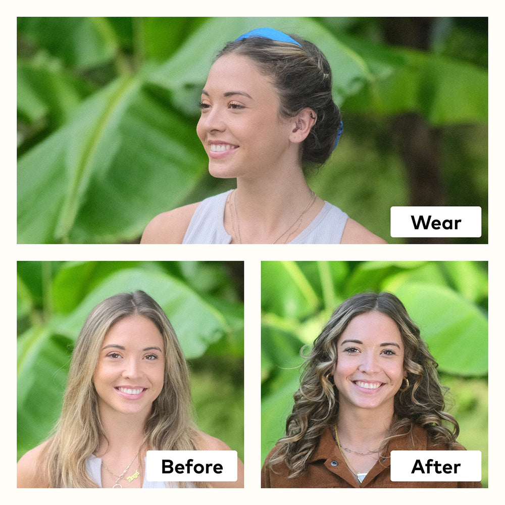 Person sleeping wearing RobeCurls headband showing comfortable overnight curl setting