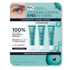 RoC eye cream front packaging showing compact 0.6 oz jar and clean design