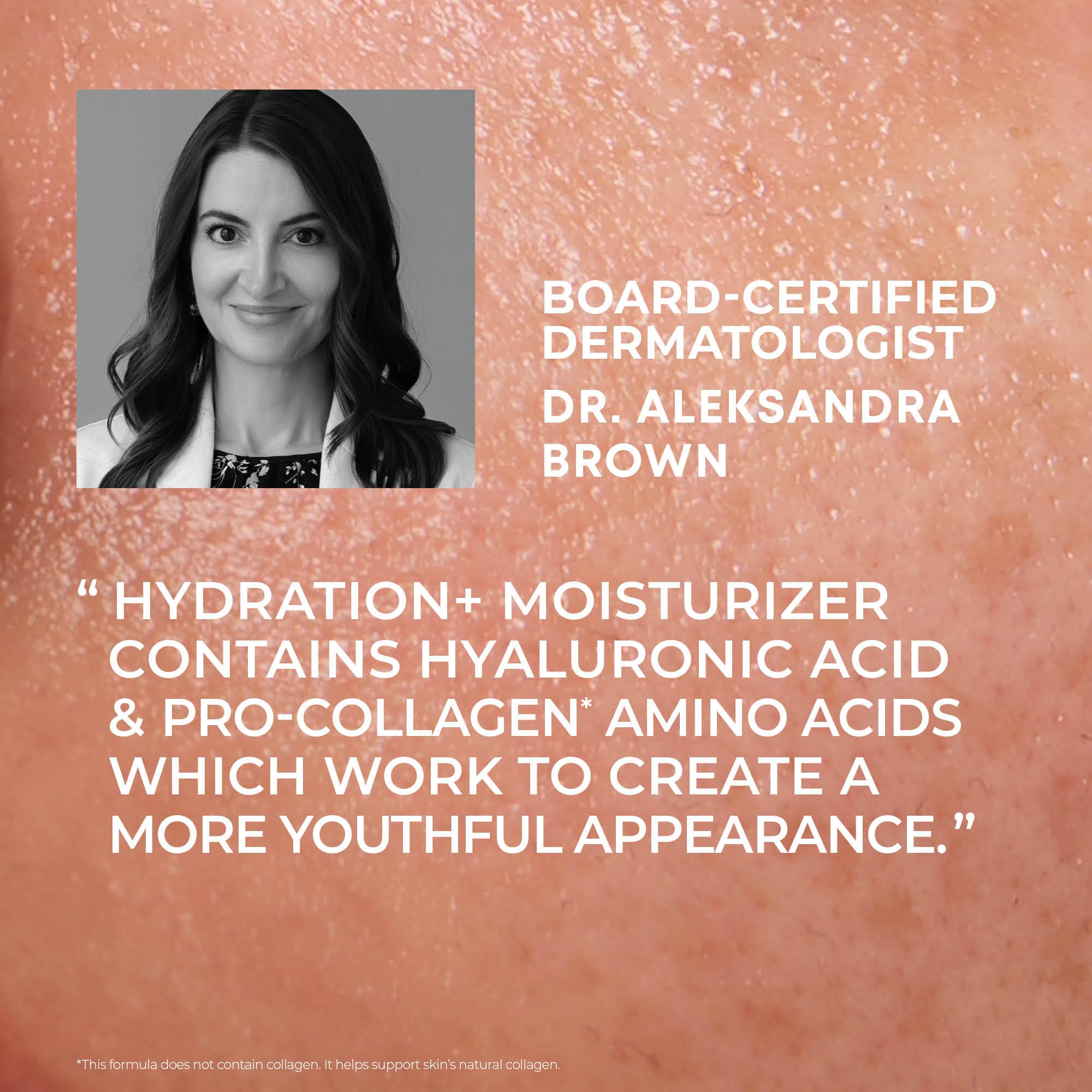 RoC cream spread on skin illustrating lightweight, non-greasy finish benefit