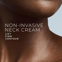 RoC cream applied to neck demonstrating lifting and smoothing benefit