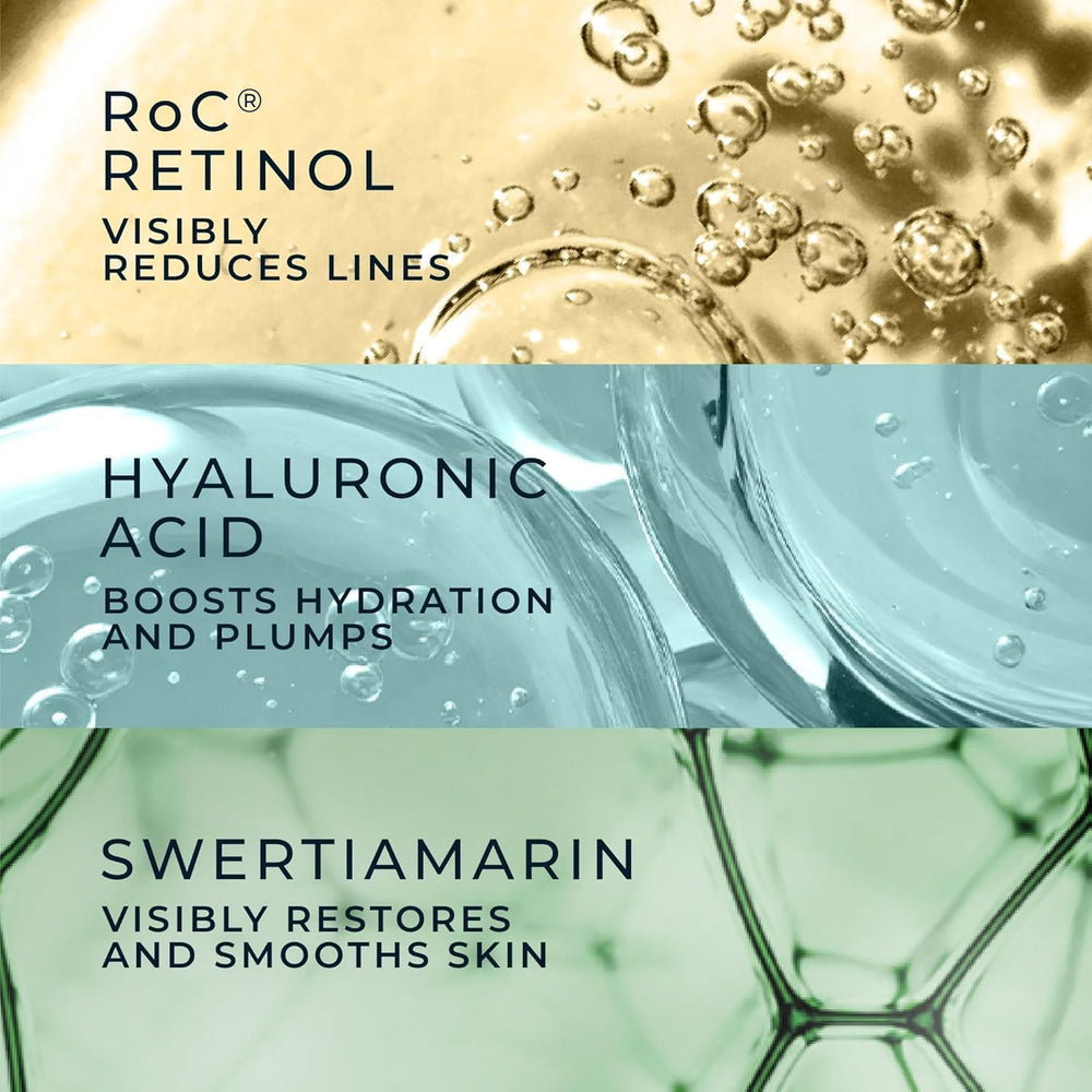 RoC night routine setting with cream showing evening repair support benefit