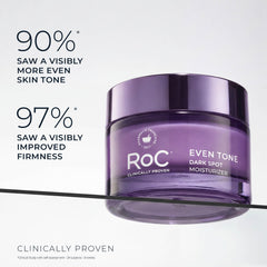 RoC label detail showing product name and certification, signals dermatologist-tested formula