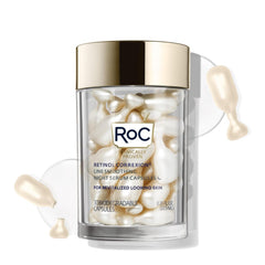RoC jar front view showing capsules and clear anti-aging benefit