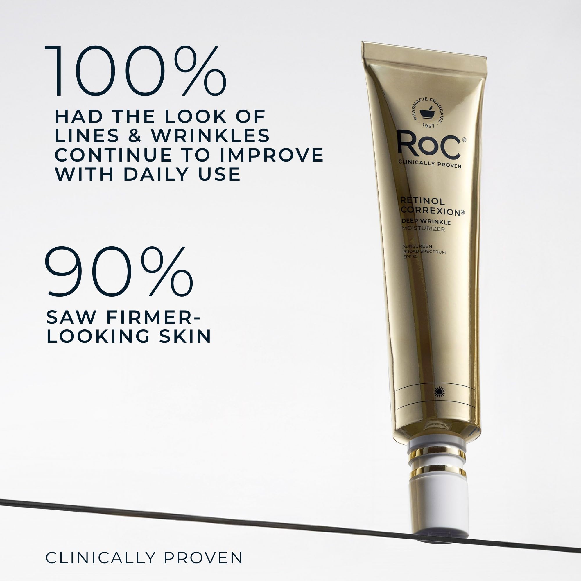 RoC product label and ingredient panel showing retinol and SPF information