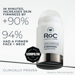 RoC serum stick applied to jawline demonstrating targeted lift benefit
