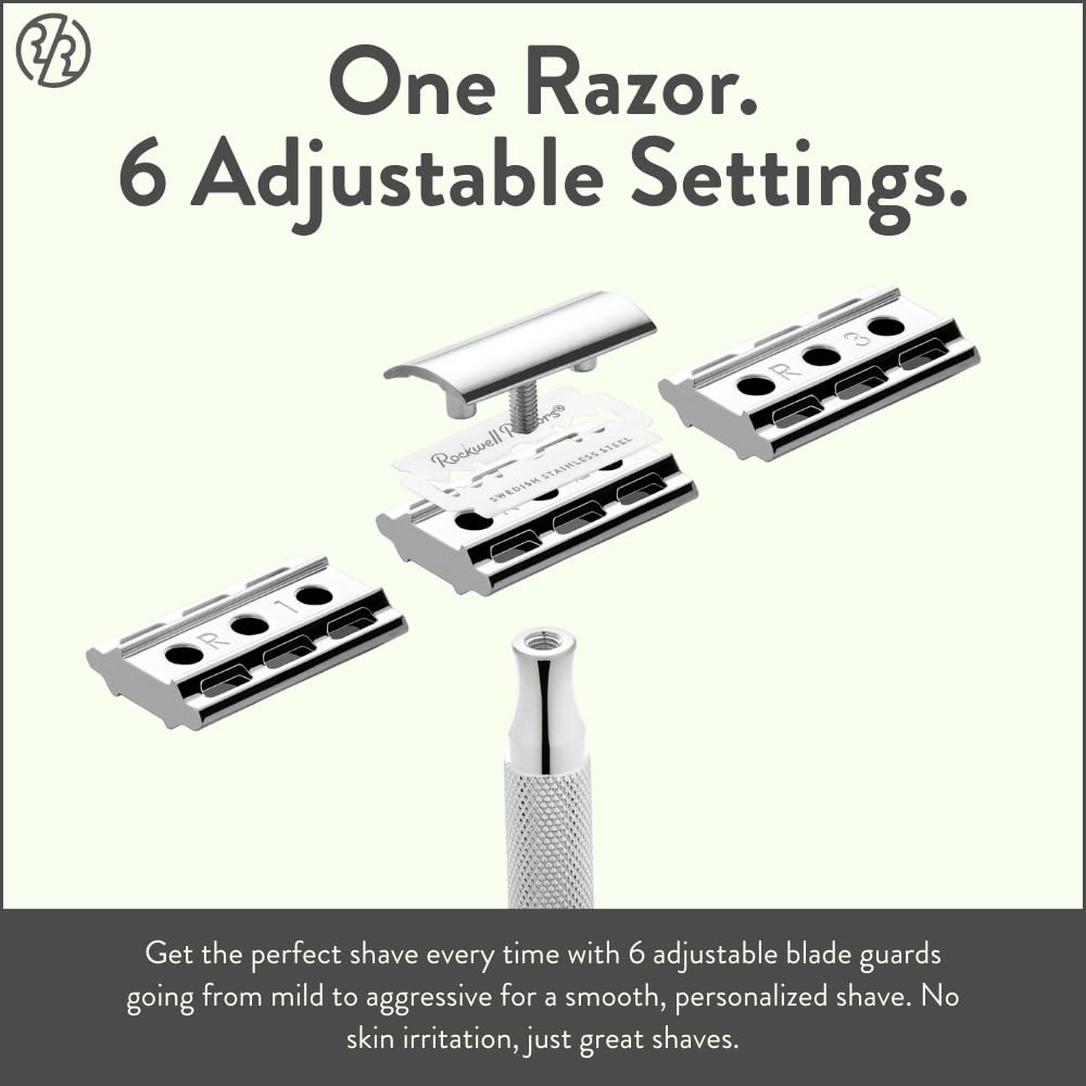 ROCKWELL RAZORS adjustment dial detail demonstrating customizable shave settings