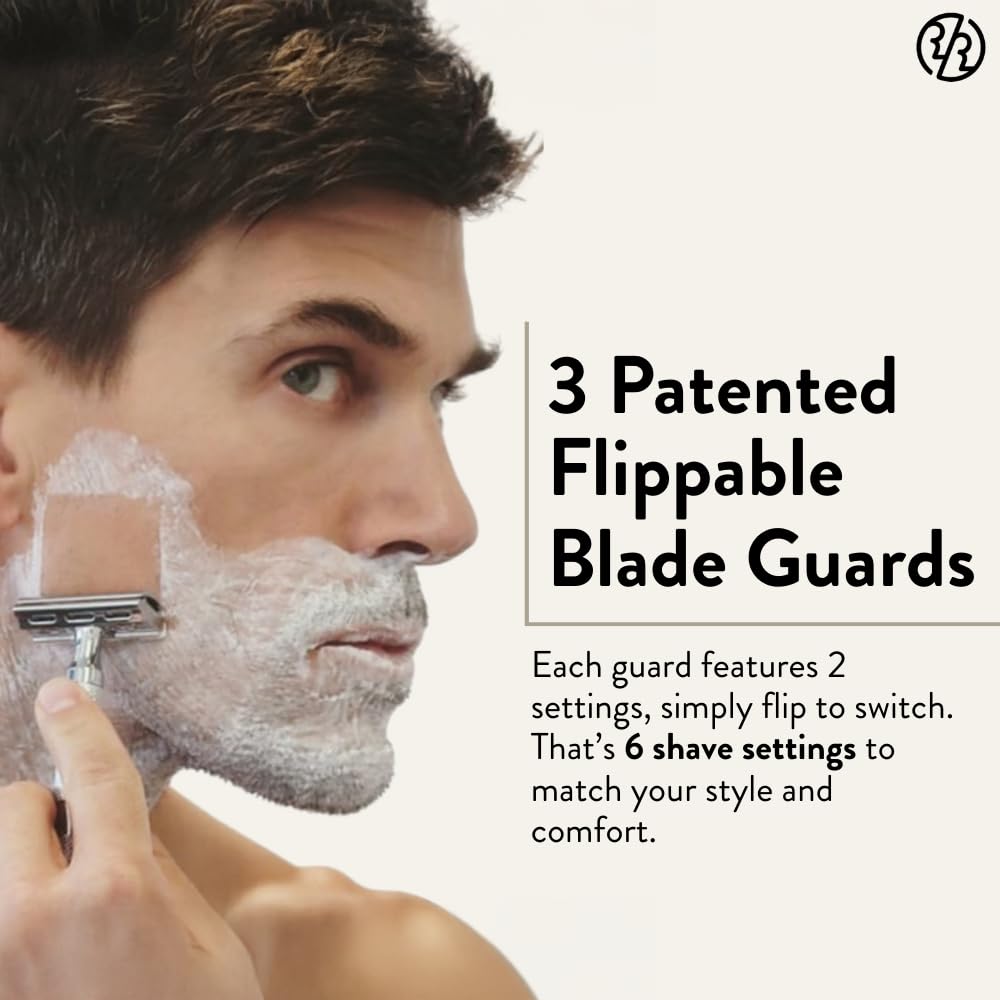 ROCKWELL RAZORS in hand showing scale and ergonomic weight for smoother strokes
