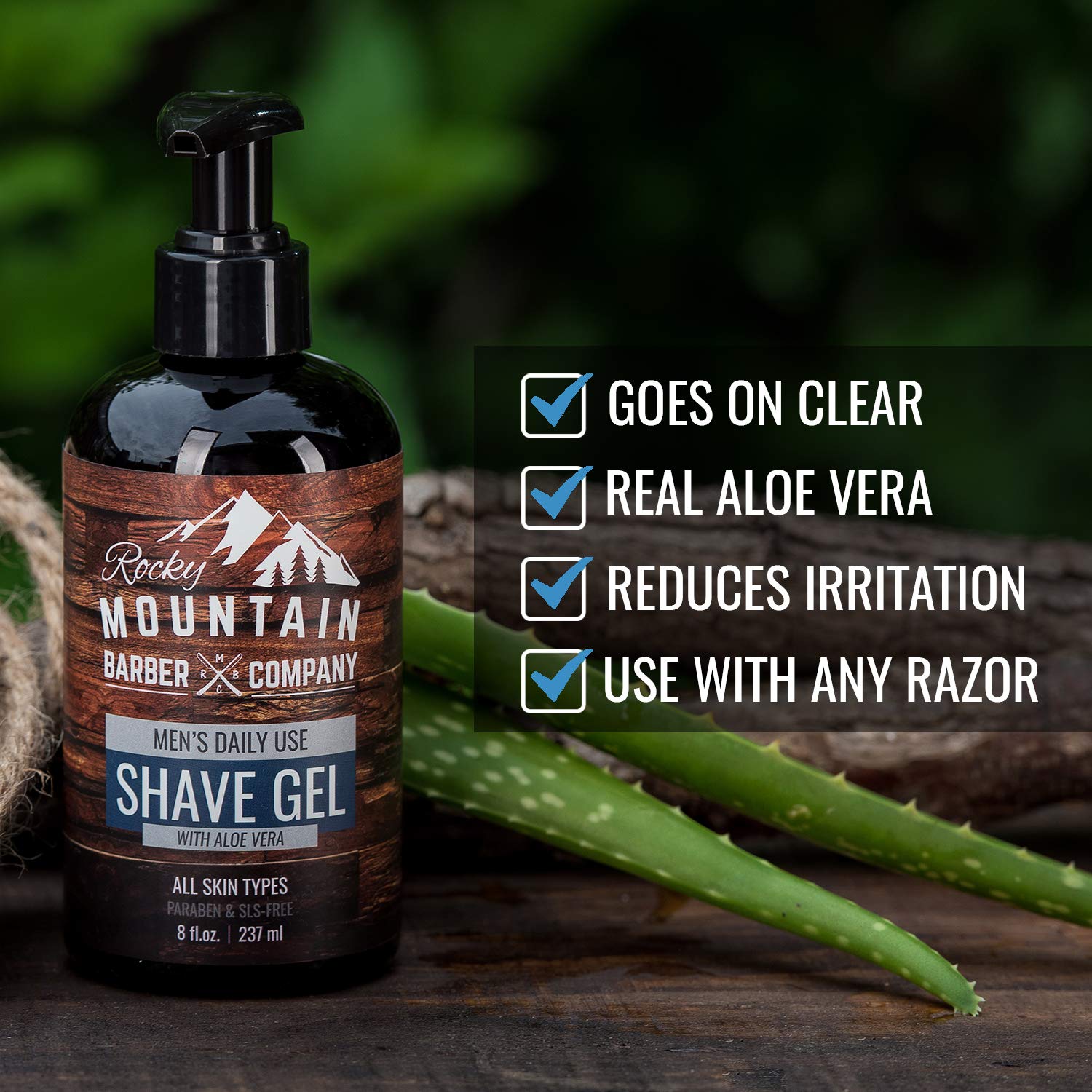 Rocky Mountain Barber Company bottle in hand for size reference and travel-friendly convenience
