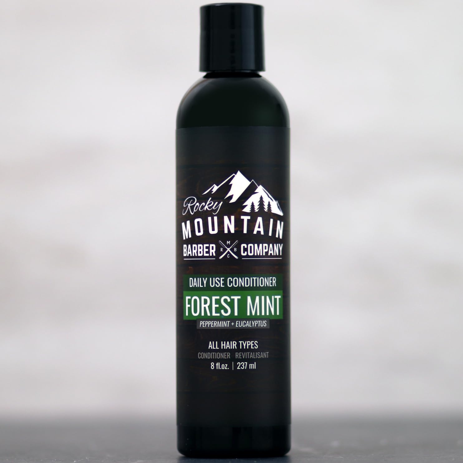 Rocky Mountain Barber Company back label with ingredients and usage guidance