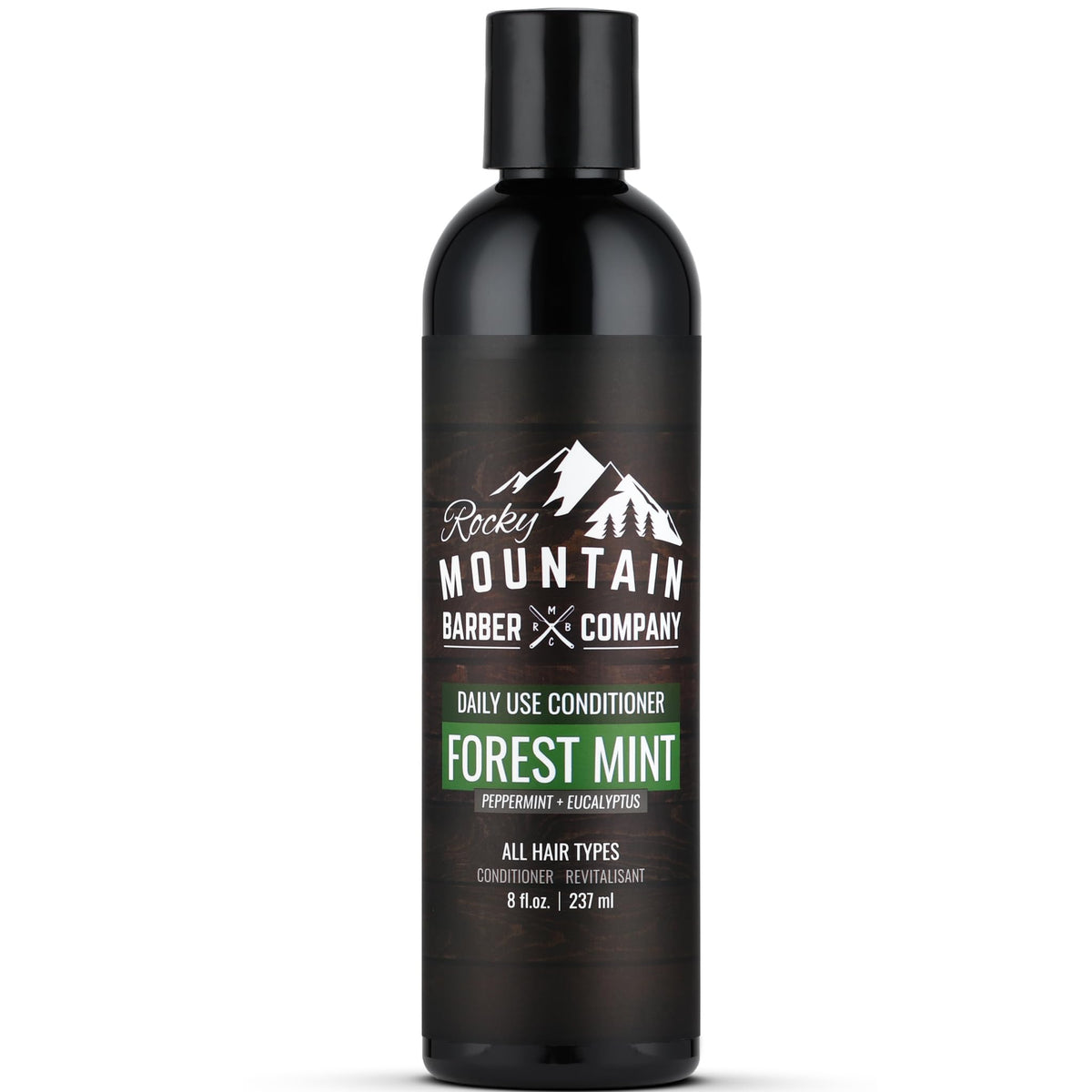 Rocky Mountain Barber Company front bottle showing label and hydration benefits