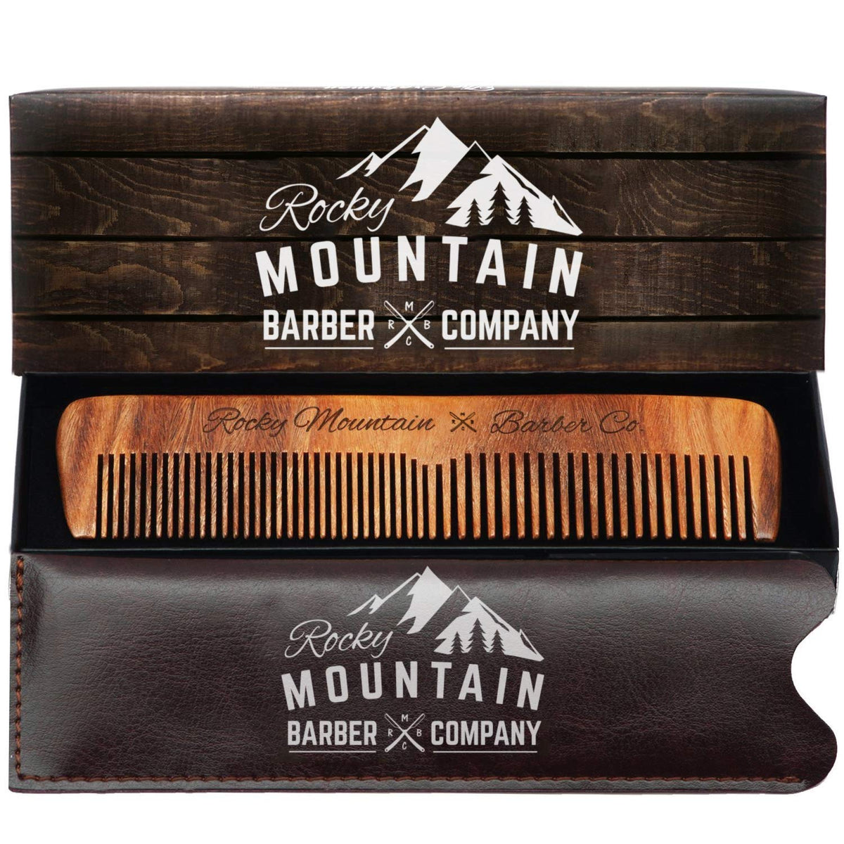 Rocky Mountain Barber Company front packaging showing comb and gift box for gifting convenience
