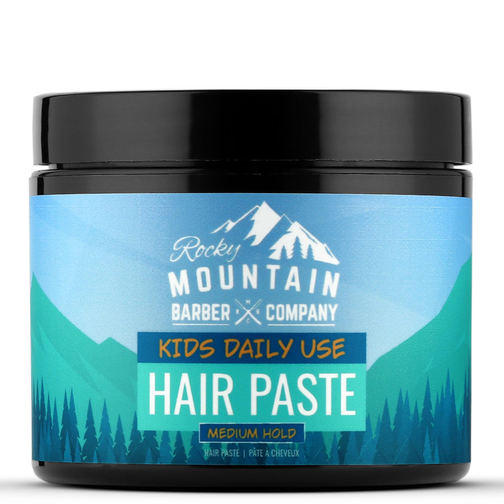 Rocky Mountain Barber Company tub front view showing label and 4 oz size benefit