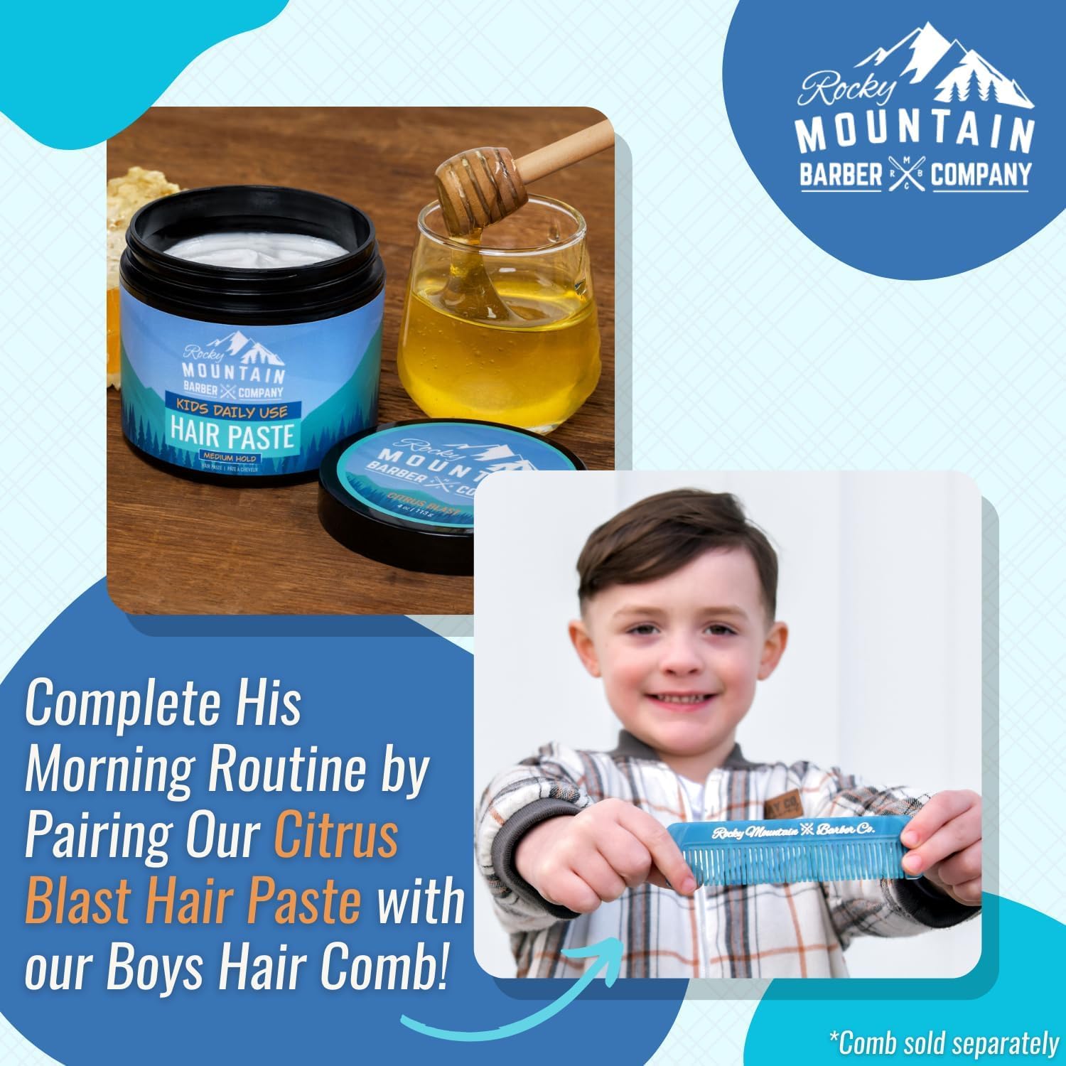 Rocky Mountain Barber Company messy bedhead look on boy demonstrating flexible hold