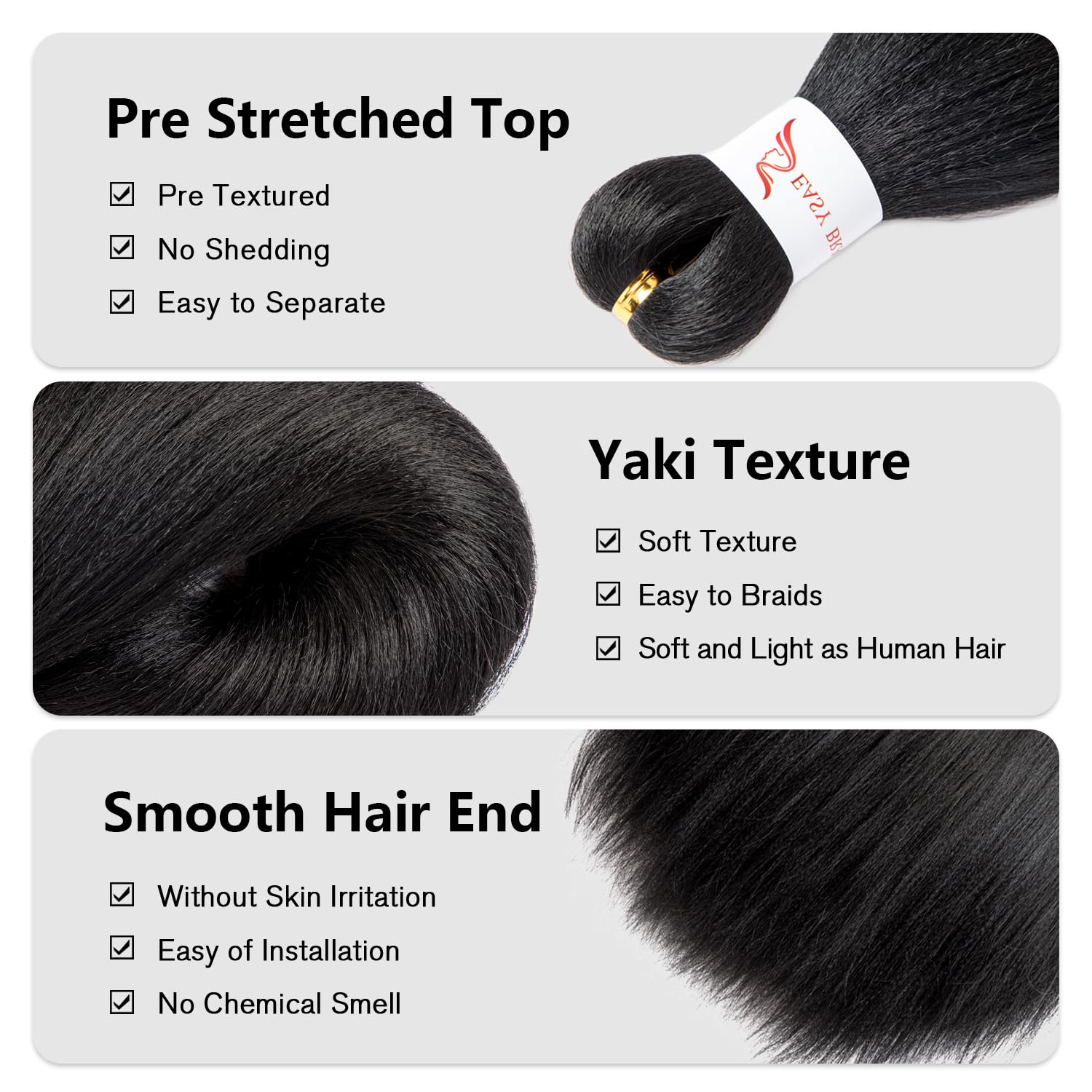 Roeula pack contents with crochet hook and beads for quick styling
