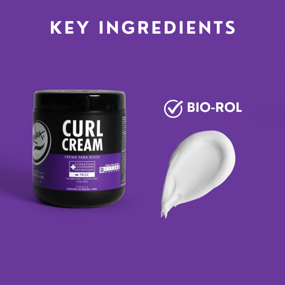Rolda curl cream applied to damp hair demonstrating curl formation benefit