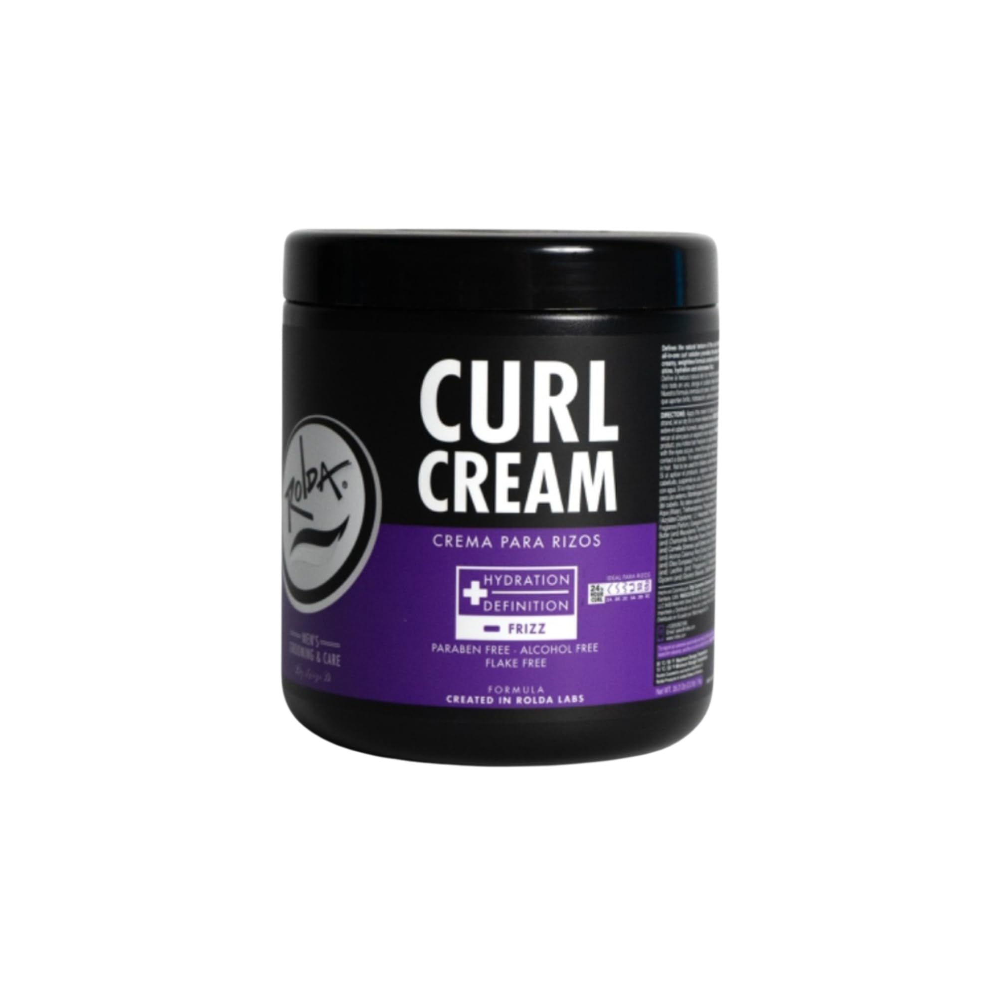 Rolda curl cream front jar showing branding and clear product benefit