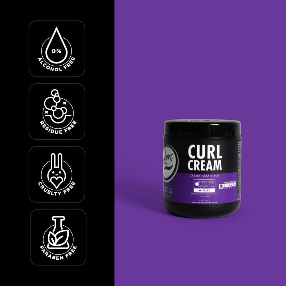 Rolda curl cream in lifestyle styling scene delivering groomed curly look