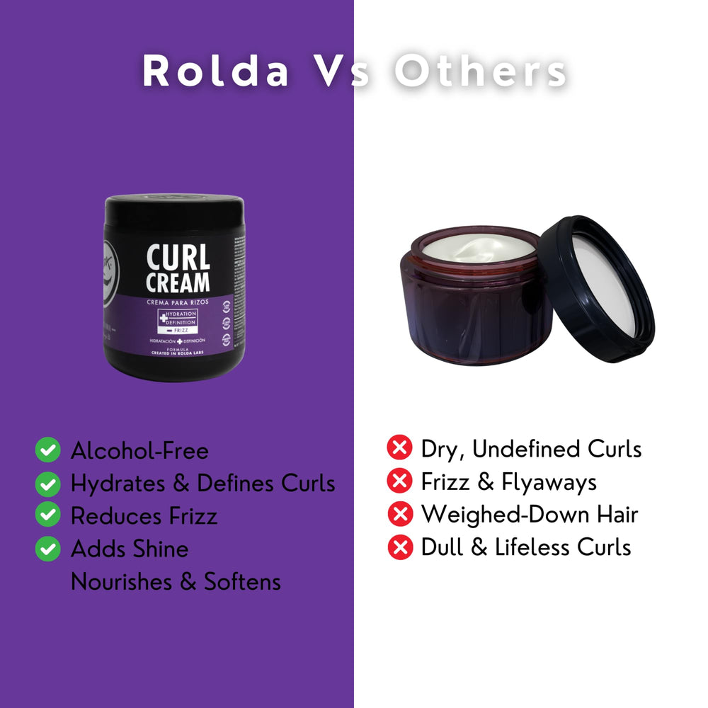 Rolda curl cream in palm showing easy application and quick absorption