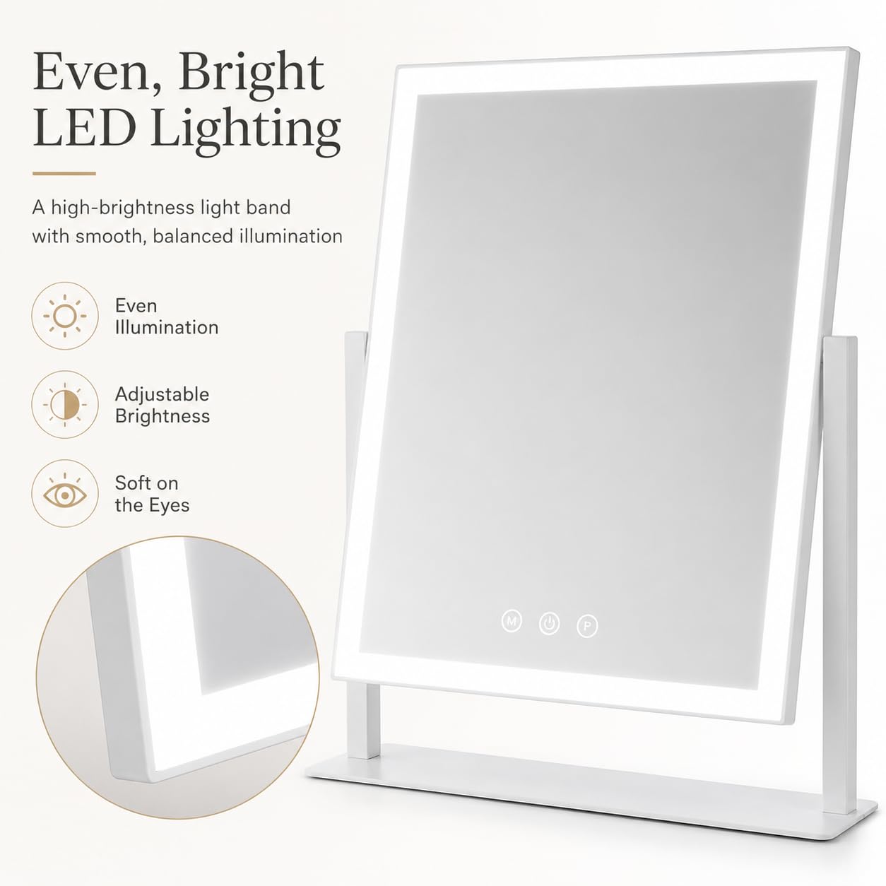 ROLOVE HD mirror glass reflection showing true, distortion-free benefit