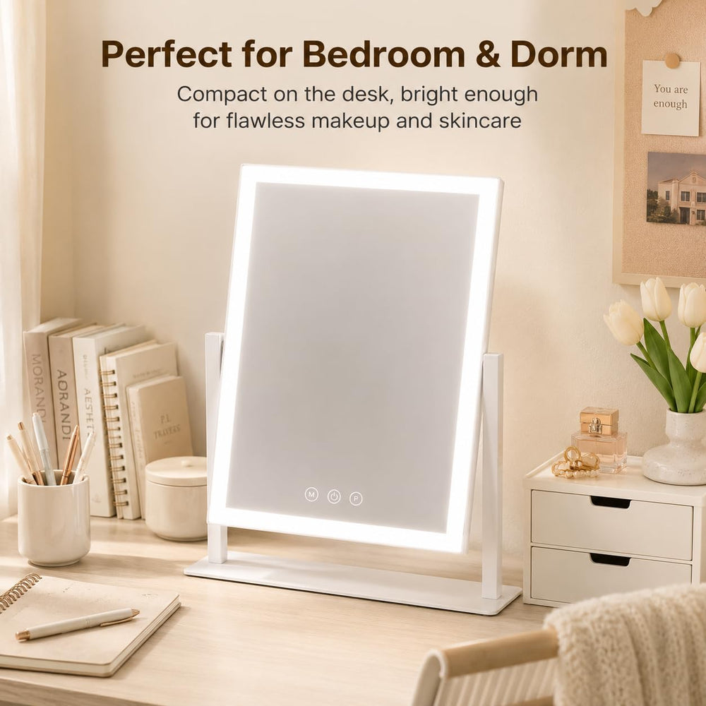 ROLOVE mirror beside everyday items showing compact size benefit