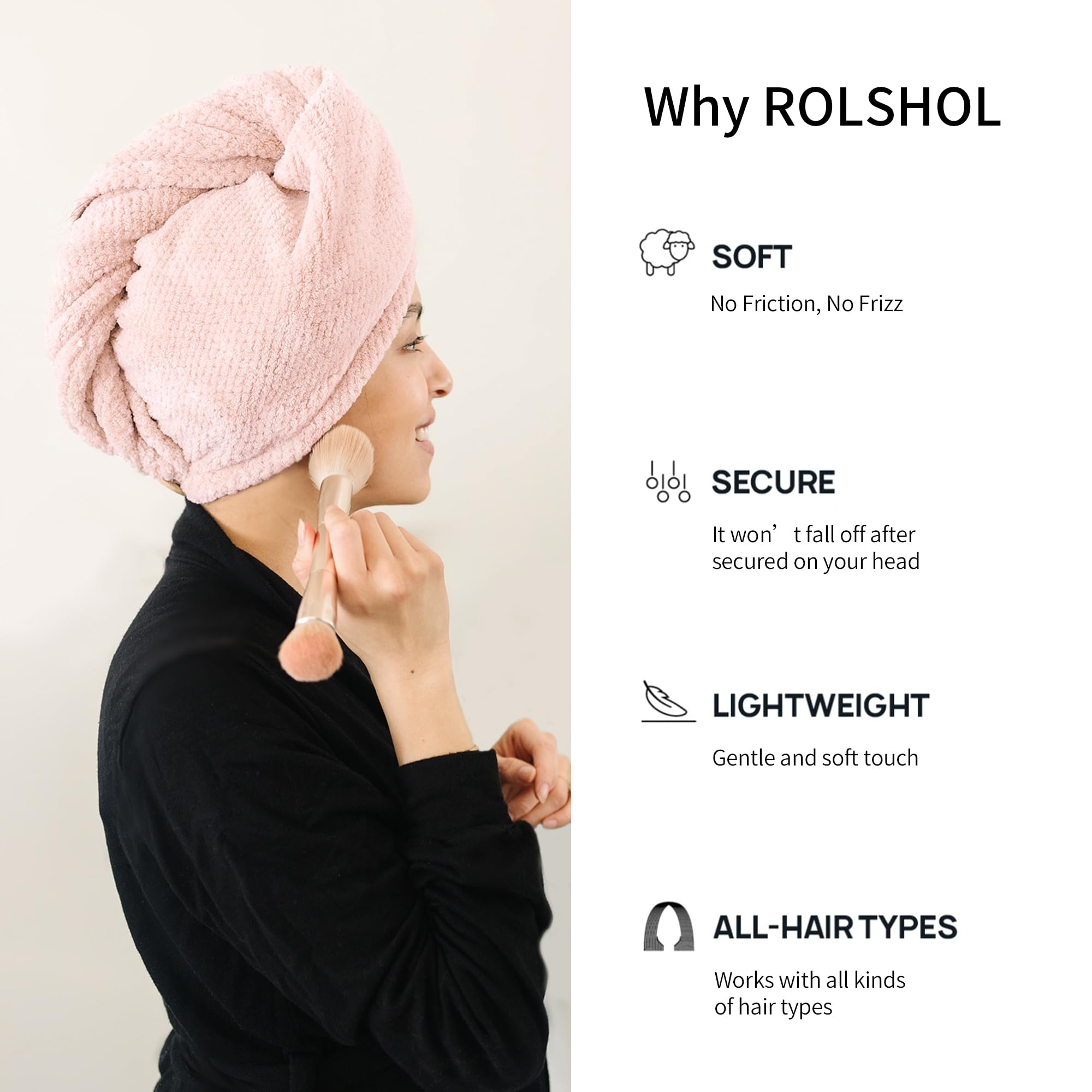 ROLSHOL close-up microfiber texture showing quick-absorb performance