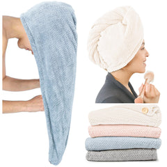 ROLSHOL front view of four turbans showing colors and fast-dry benefit