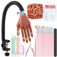 Rolybag front view of practice hand and included kit for quick setup