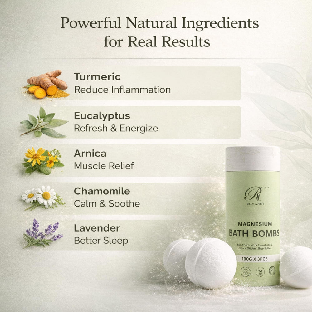 Romancy three scent variants arranged to show aromatherapy variety