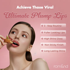 rom&nd Glasting Color Gloss applicator swipe showing glossy non-sticky finish