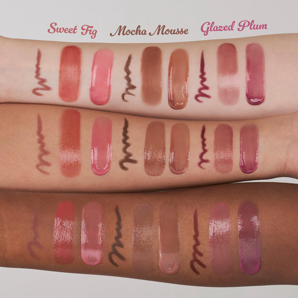 rom&nd Glasting Color Gloss Peony Ballet applicator wand delivering high-shine finish