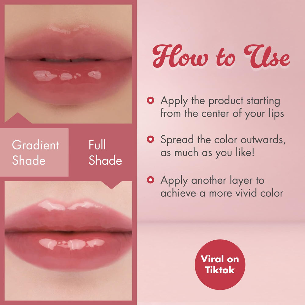 rom&nd on-model lifestyle shot showing natural warm-rose color effect
