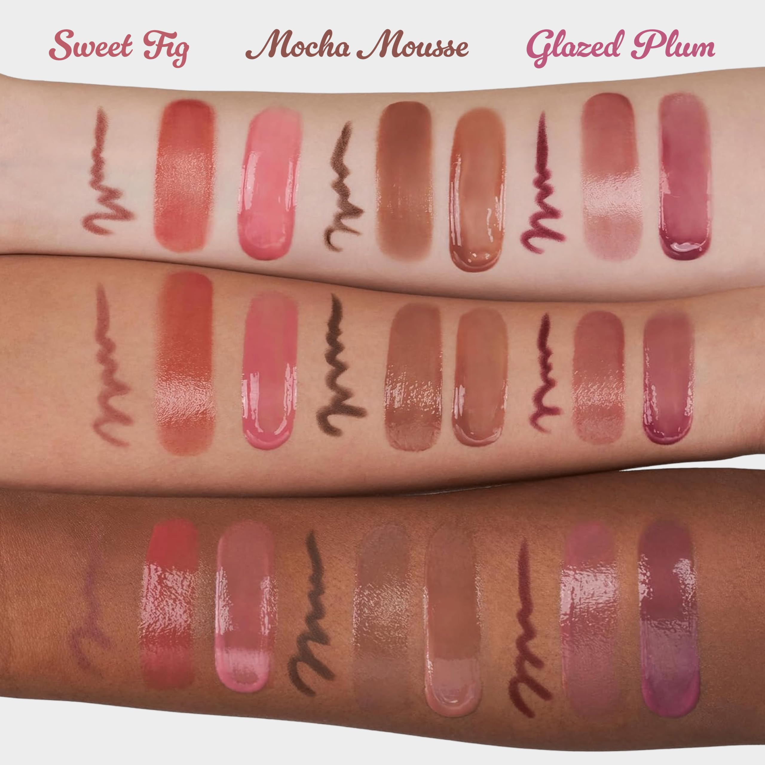 rom&nd lips before and after trio demonstrating fuller-looking dimension