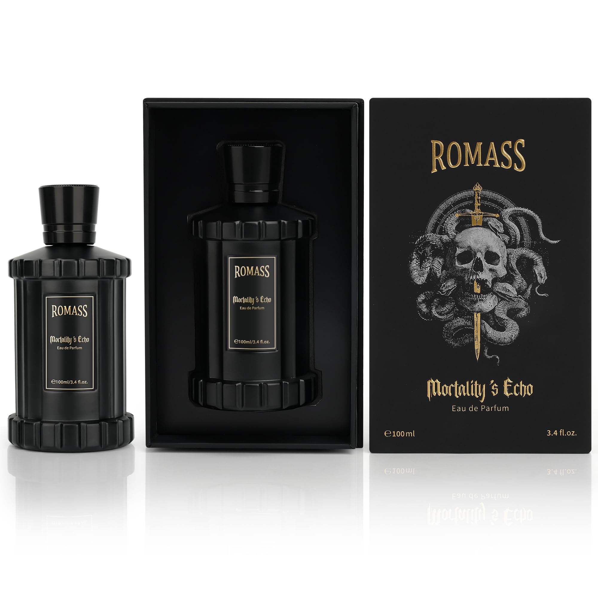 ROMASS bottle on an evening vanity presenting gift-ready, sophisticated styling